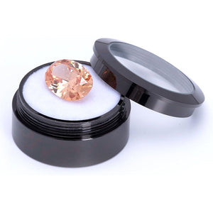 Small Loose Diamond or Gemstone Display Box Case Holder Show Container Metal (Black- 1.3x0.5)