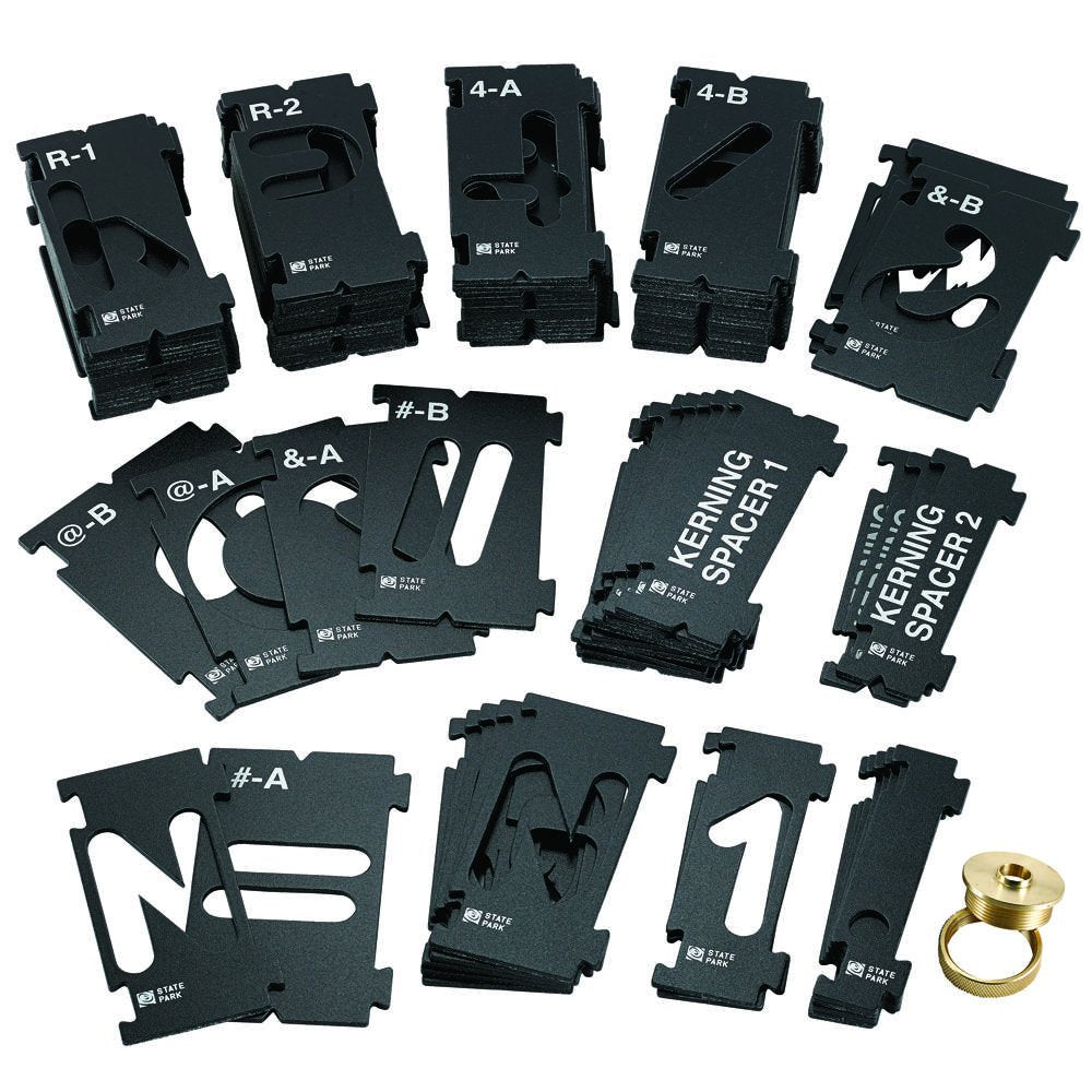 Buy now Rockler Router Letter Template Set (1-1/2ƒ?�H - 99 Pieces) ƒ?? State Park Font Letter Router Template ƒ?? Interlocking Sign Making Templates w/Letters, Numbers, & More - Interlock Signmaker's Templates at indiglob india