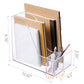 Buy now SANRUI Acrylic File Organizer with Pencil Holder Multi-Functional Clear Desk Accessories Organizer with 2 Slot Magazine Book Sorter Holder , 3 Compartments at indiglob india