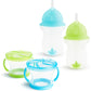 Munchkin Any Angle Weighted Toddler Straw Cups with Click Lock Lid, 10 Ounce, 2 Pack, Blue/Green