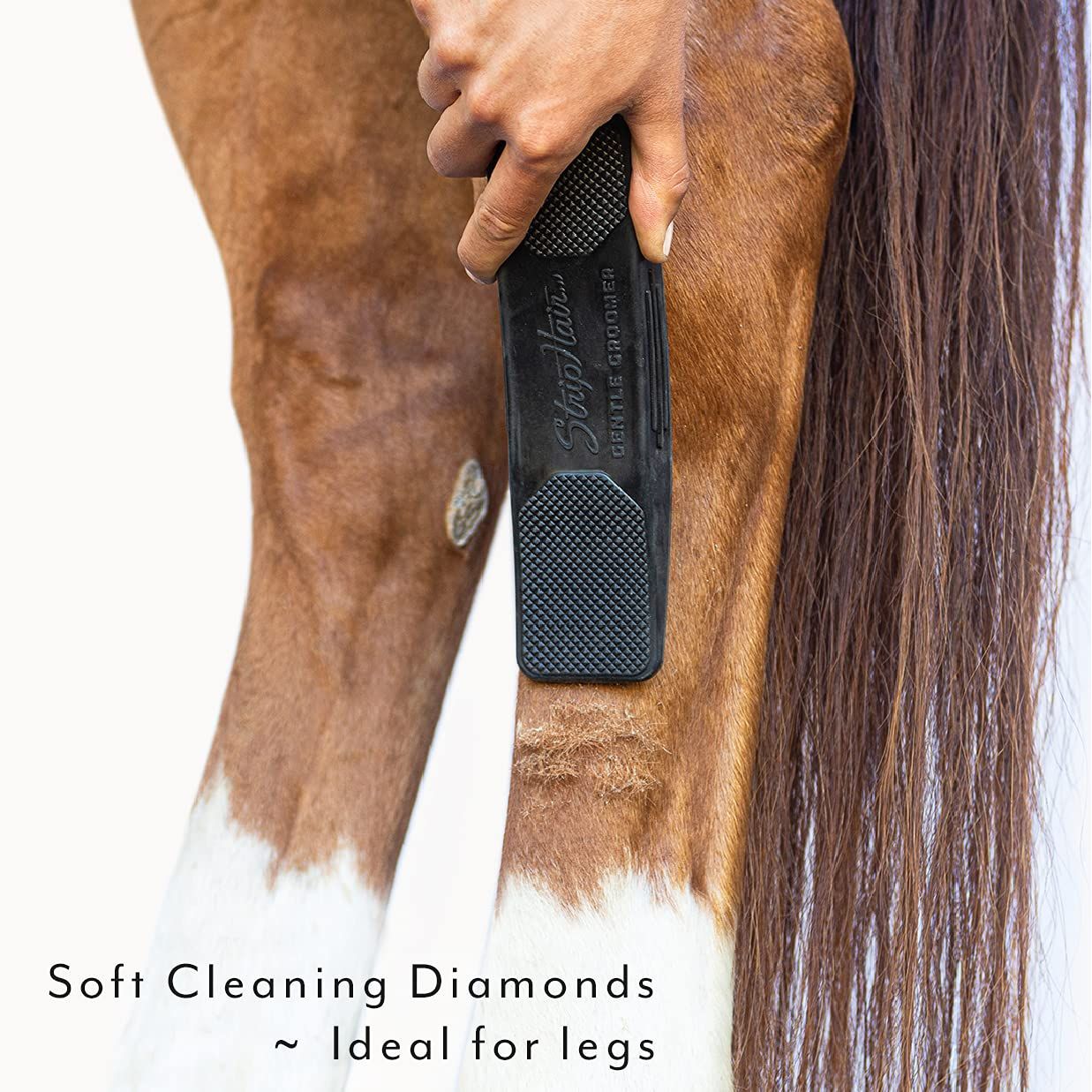 Buy now StripHair Gentle Groomer - Original for Horses Dogs 6-in-1 Shedding Grooming Massage Tool (Black) at indiglob india
