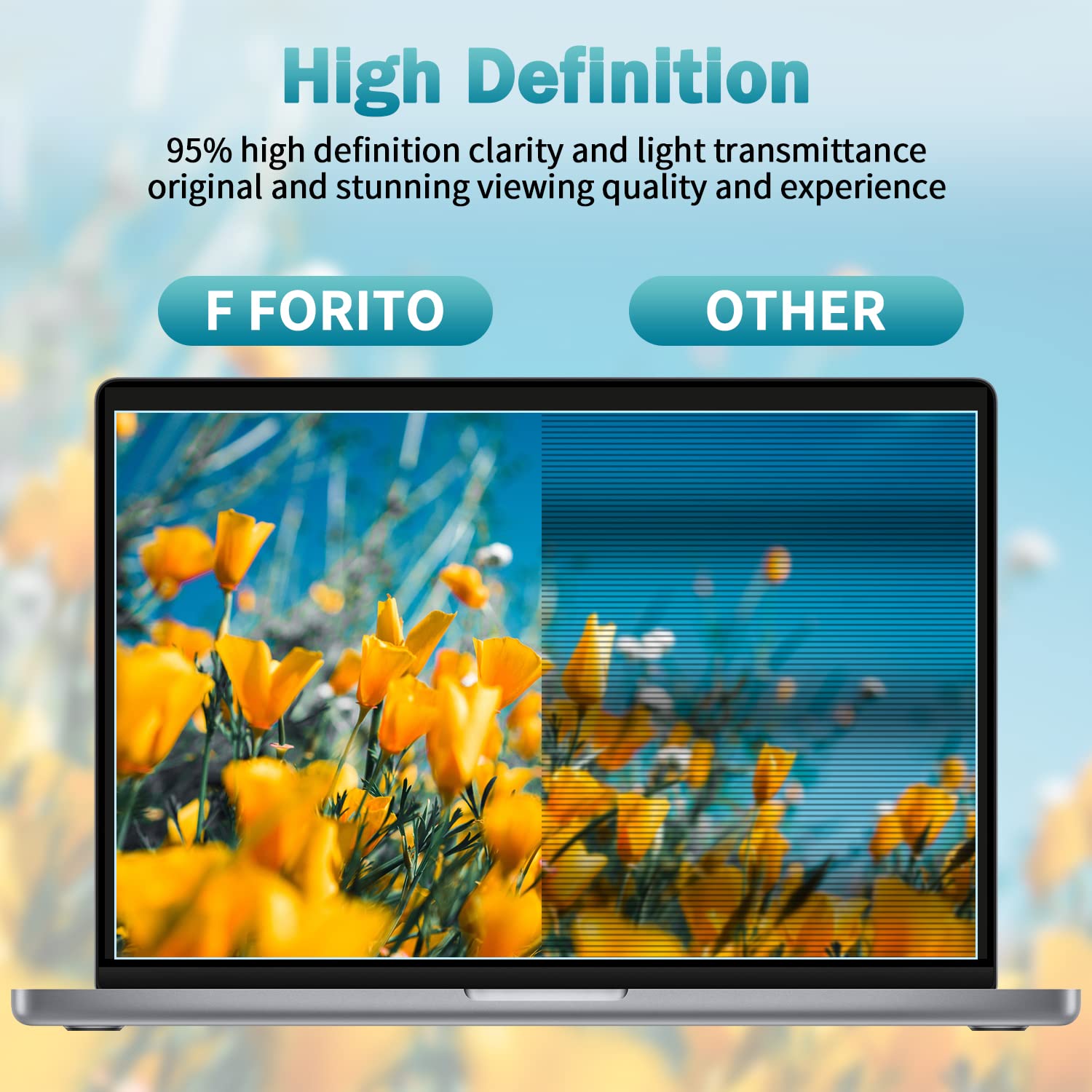 Buy now F FORITO 2-Pack 15.6 Inch Anti Blue Light Laptop Screen Protector, Eye Protection Anti Glare Matte Computer Screen Cover for 15.6" Laptop with 16:9 Aspect Ratio, Reduce Eye Strain and Touch Sensitive at indiglob india