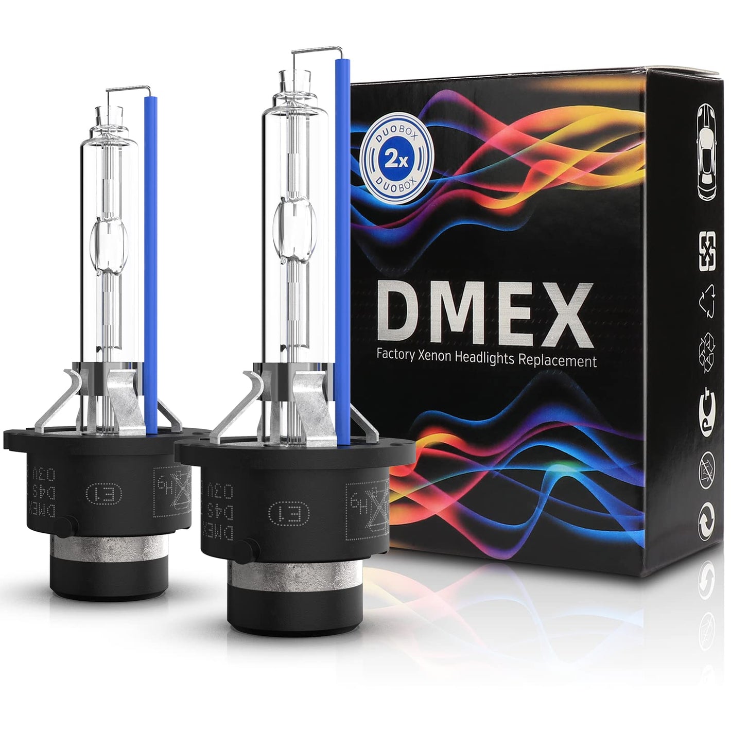 Buy now DMEX D4S HID Headlight Bulbs Xenon 35W Replacement 66440 42402 42402WX - Pack of 2, 8000K White Blue (Not fit Halogen Headlamp) at indiglob india