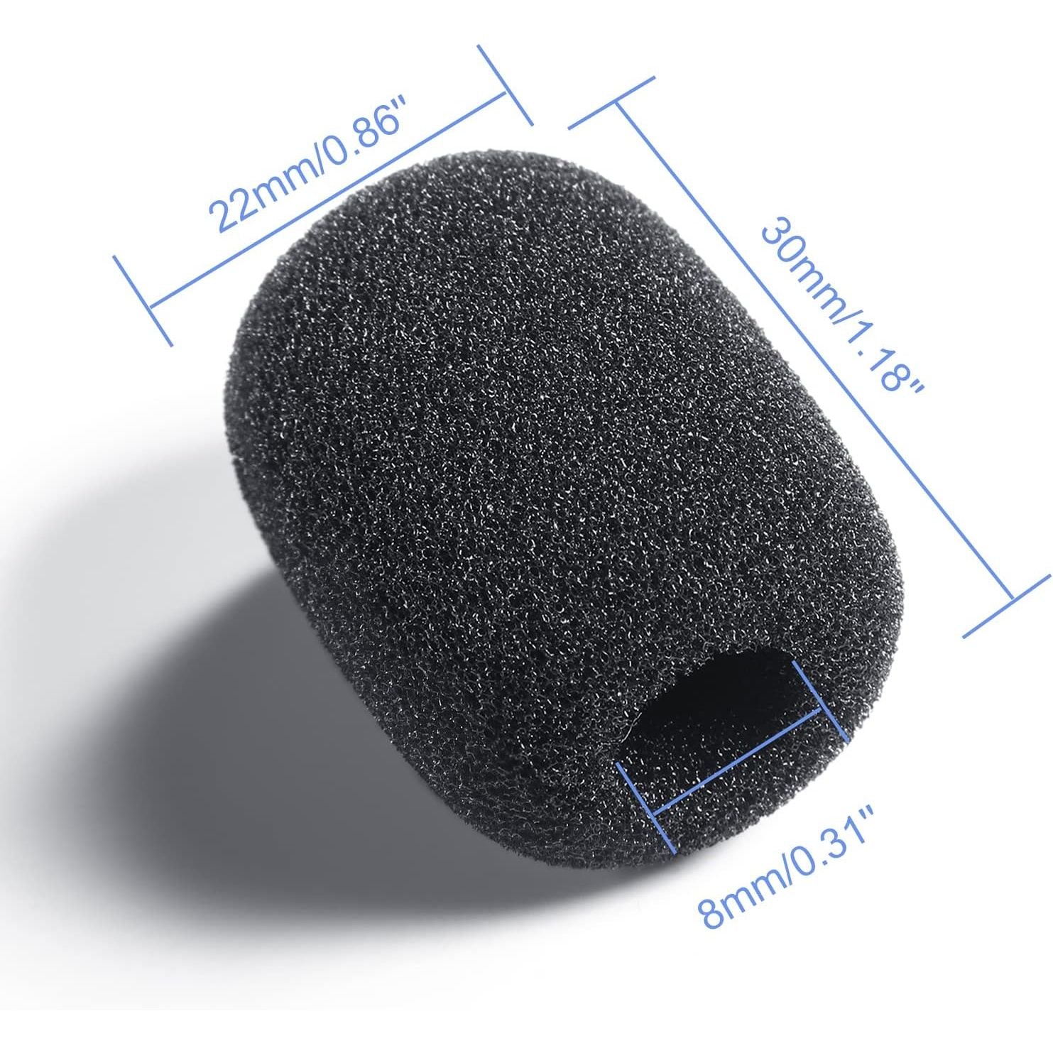 Buy now Frienda 100 Pieces Headset Mic Foam Cover Sponge Mini Microphone Windscreen Black Mic Shield Protection for Small Lapel and Headset Microphones at indiglob india