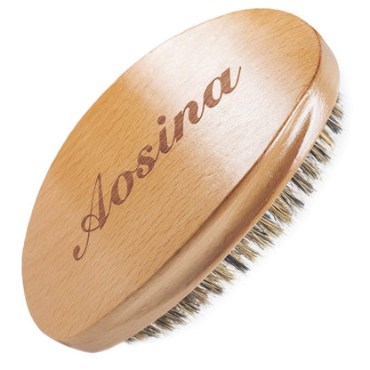 Wave Brush Medium Boar Bristles Hair brush-Designed for Thin and Normal Hair-Mens Curved Military Wave and Beard Brush-Great for 360 Waves