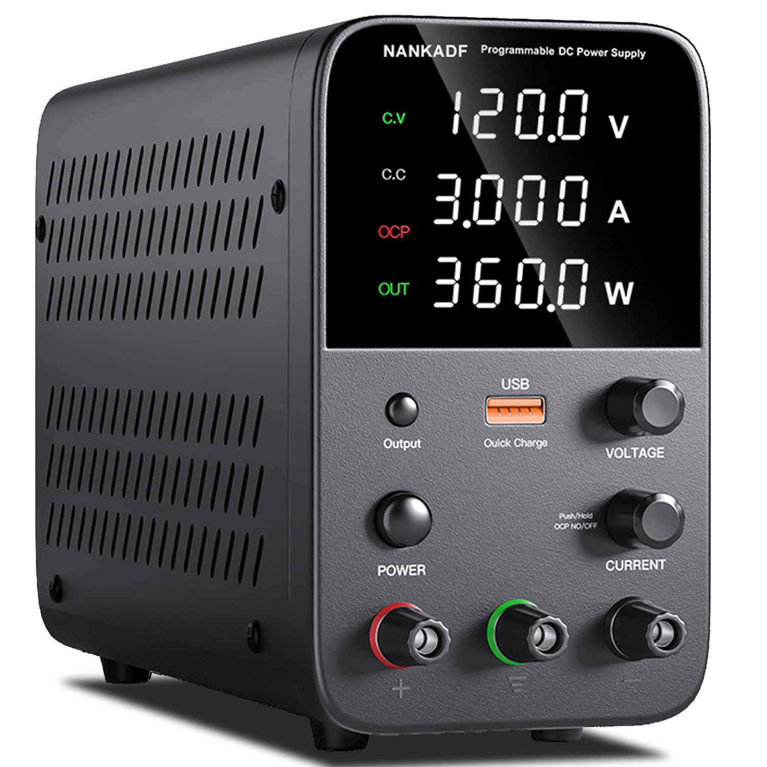 Buy now DC Power Supply Variable, Bench Power Supply with Encoder Adjustment Knob, Output Enable/Disable Button, Adjustable Power Supplies with USB Quick-Charge, Short Circuit Alam (30V 10A Black) at indiglob india