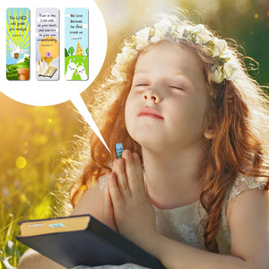 30 Pieces Christian Bookmarks Magnetic Bible Verse Bookmarks Religious Scripture Inspirational Church Supplies Motivational Prayer Page Clips for Kids Women Teachers Students School Gifts (Cartoon)