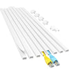 Yecaye Cord Hider, 113in One-Cord Cable Concealer, Cord Covers for Wires on Wall, Easy Install Cable Management Kit for 2 Small Wires, Cables Raceway Home Office, W0.59in H0.4in, White - White