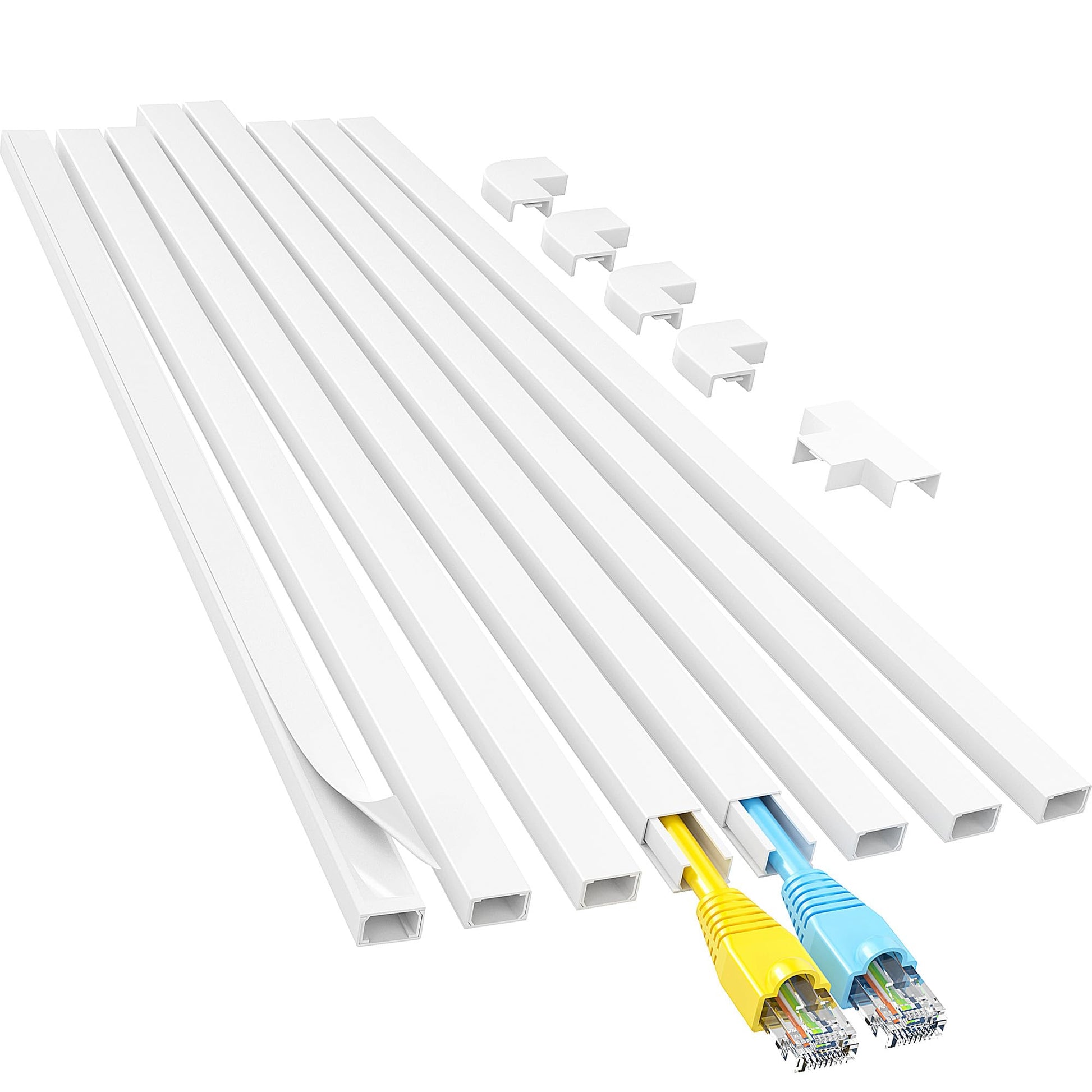 Buy now Yecaye Cord Hider, 113in One-Cord Cable Concealer, Cord Covers for Wires on Wall, Easy Install Cable Management Kit for 2 Small Wires, Cables Raceway Home Office, W0.59in H0.4in, White Small White at indiglob india