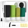 Morfone 16 Pack Silicone Travel Bottles Set for Toiletries TSA Approved Travel Containers Leakproof Squeezable Refillable Accessories 2oz 3oz Travel Essentials for Shampoo Lotion Liquids (BPA Free) - Green