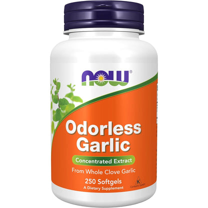 NOW Foods Supplements, Odorless Garlic (Allium sativum), Concentrated Extract, 250 Softgels