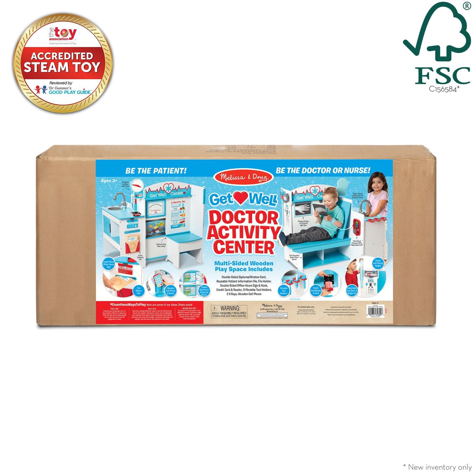 Buy now Melissa & Doug Wooden Get Well Doctor Activity Center - Waiting Room, Exam Room, Check-In Area - FSC Certified at indiglob india