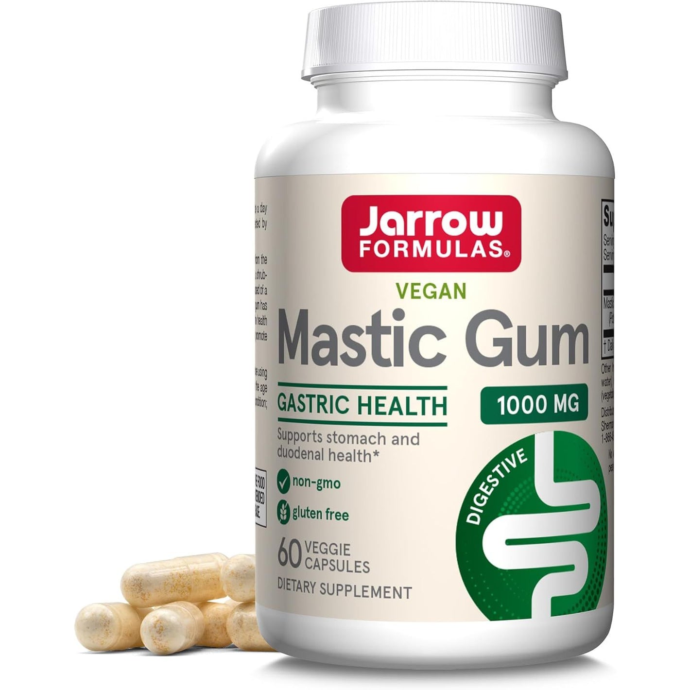 Jarrow Formulas Mastic Gum 1000 mg - 60 Veggie Caps - Natural Formula Supporting Stomach, Duodenal & Oral Health - 30 Servings