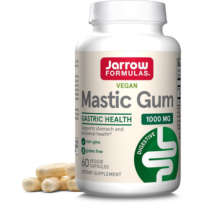 Jarrow Formulas Mastic Gum 1000 mg - 60 Veggie Caps - Natural Formula Supporting Stomach, Duodenal & Oral Health - 30 Servings