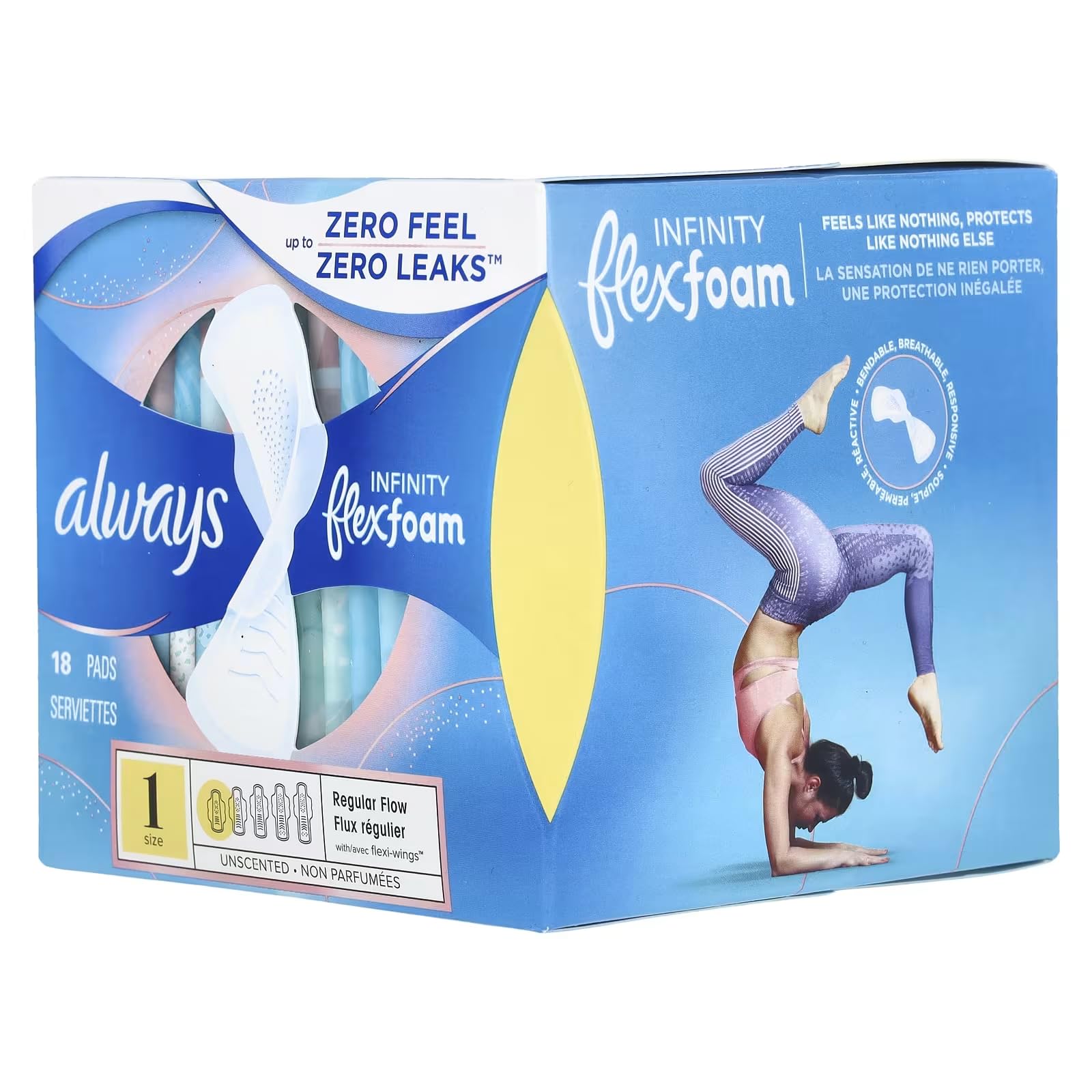 Buy now Always Pads Size 1 Infinity with Flex Foam 18 Count (Pack of 3) at indiglob india