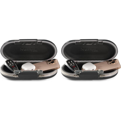 Master Lock Portable Small Lock Box, Set Your Own Combination Lock Portable Safe, Personal Travel Safe, 5900D, Gunmetal Grey