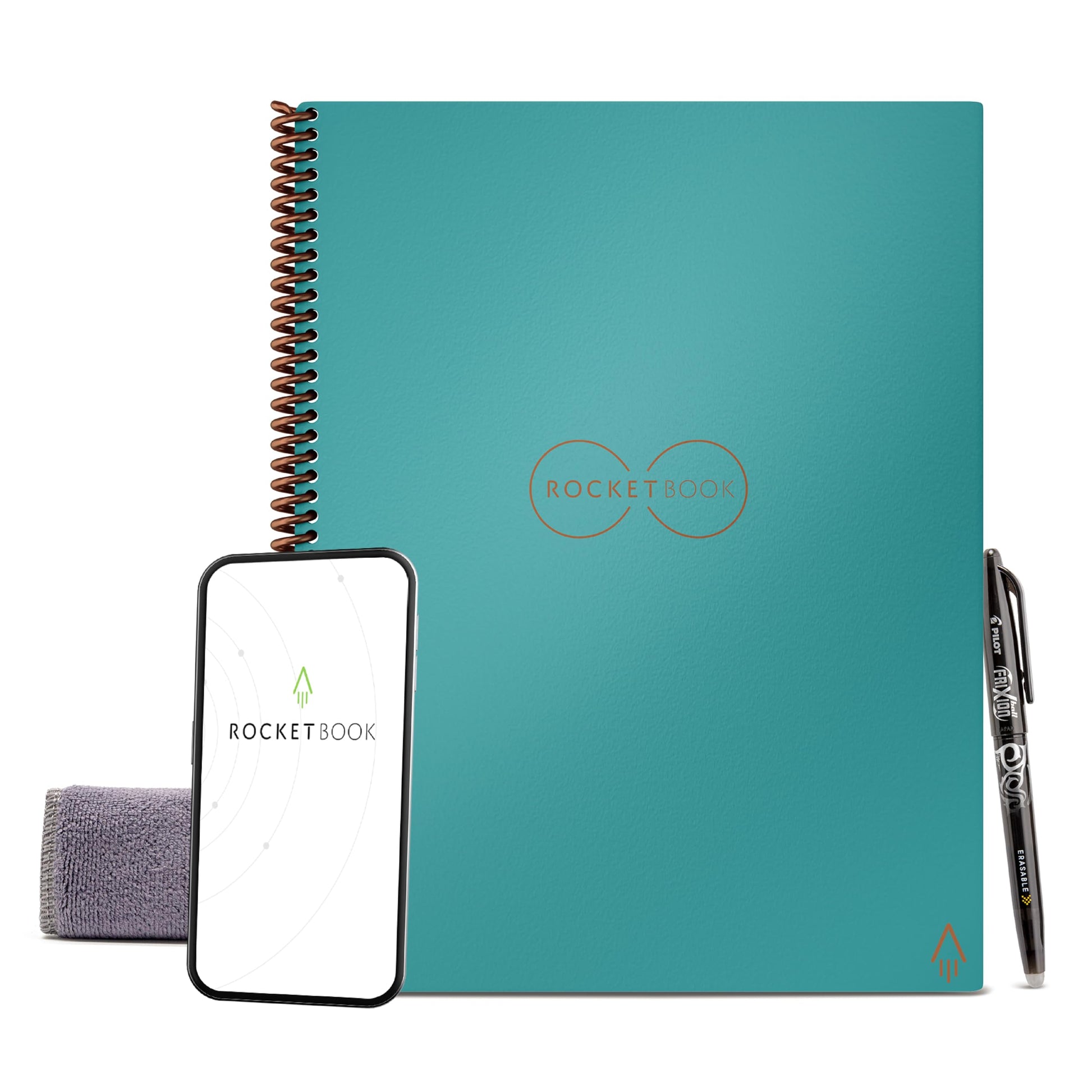 Buy now Rocketbook Core Reusable Spiral Notebook, Letter Size 8.5x11, Black - Dotted Pages, App-Connected, Erasable, Durable Cover, Ideal for School, Work, and Creative Projects at indiglob india