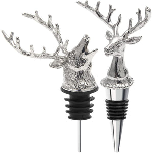 Coitak Deer Head Wine Pourer Spout, Wine Bottle Stopper for Home and bar, Animal Wine Pourer and Stopper With Silicone Rubber Fitting