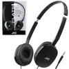 JVC Flats On-Ear Wired Headphones - Flat Foldable Design - 30mm Driver for Powerful Sound - Soft Ear-Pads for Comfort – Steel Headband - Lightweight & Portable - PC/Laptop/Gaming - 3.5mm Slim Plug - Black