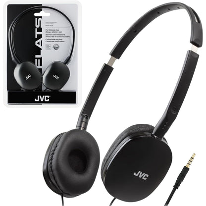 JVC Flats On-Ear Wired Headphones - Flat Foldable Design - 30mm Driver for Powerful Sound - Soft Ear-Pads for Comfort – Steel Headband - Lightweight & Portable - PC/Laptop/Gaming - 3.5mm Slim Plug