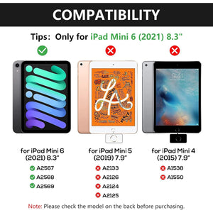 iPad Mini 6 Case with Keyboard, Keyboard iPad Mini 6th Generation 2021 8.3-inch 6th Generation, 360° Rotatable Touchpad Keyboard Case,Thin & Protective for iPad Mini (6th Generation 2021) Tablet