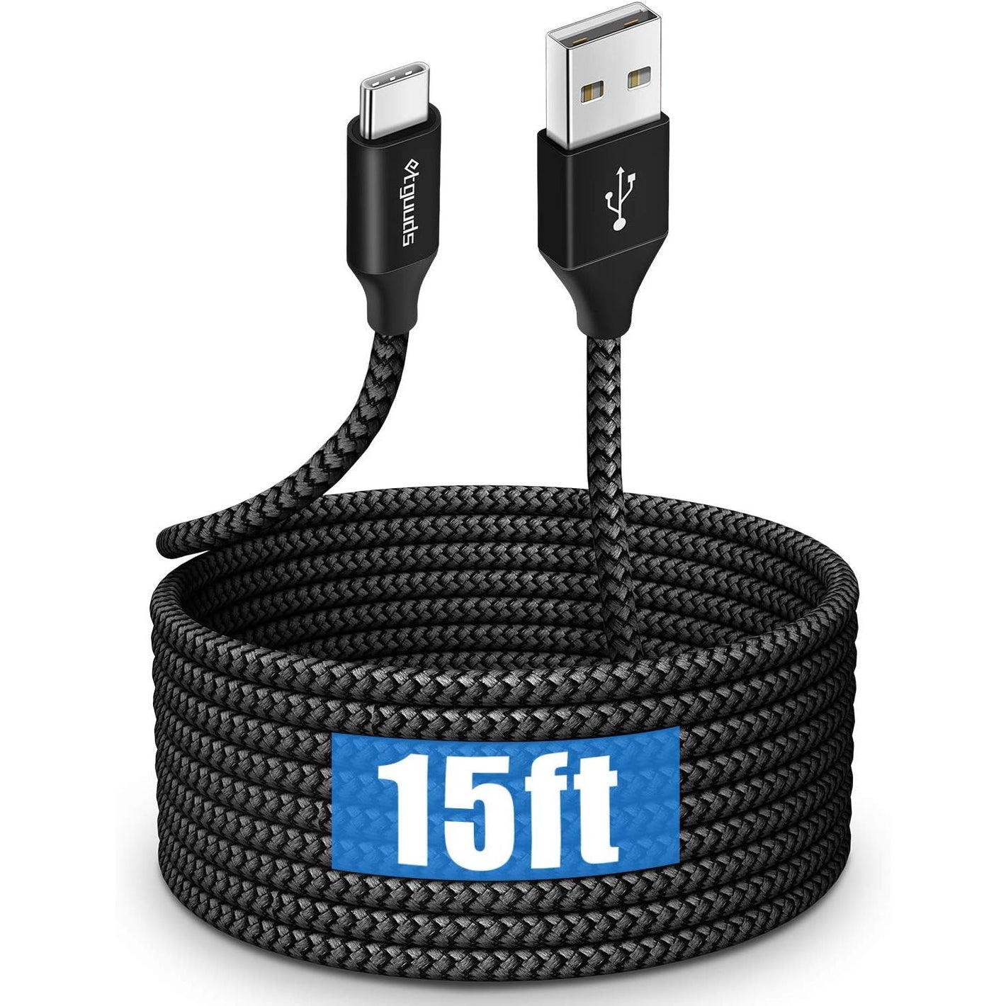 etguuds Long USB C Cable 15ft, USB 2.0 to USB Type C Cable Fast Charging Nylon Braided Charger Cord Compatible with Samsung Galaxy Note, LG, Moto, Google, Sony, Switch, Camera and Other USB-C Device