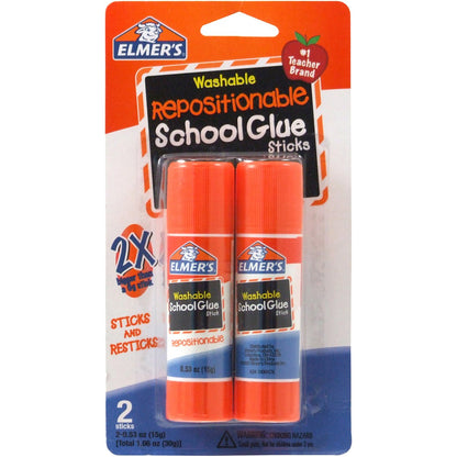 Buy now Elmer's Repositionable Washable School Glue Stick, 0.53 Ounce, 2 Count at indiglob india
