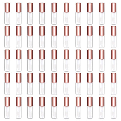 Mydio 50 Pack 1.2ML Clear Mini Lip Gloss Tube Empty Lip Balm Containers With Black Lid for Lipstick (clear)