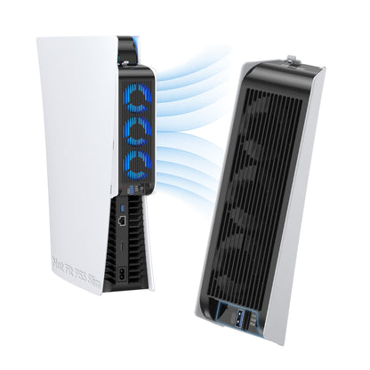 Buy now KIWIHOME Cooling Fan for PS5 Accessories, Upgraded Quiet Cooler Fan with Auto Speed, Controller USB3.0 Port & LED for PS5 2020 Only, Not for PlayStation 5 Slim/Pro, White at indiglob india
