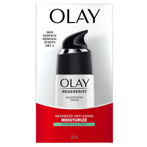 Olay Serum, Regenerist Light Gel Face Moisturizer, Fragrance-Free - Anti-Aging, Anti-Wrinkle, Hydrating, Firming, Smoothening, Improves Fine Lines and Elasticity - Amino Peptide Complex, 1.7 oz