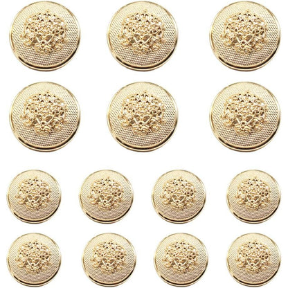 YaHoGa 14pcs Gold Blazer Buttons for Men's Suits Blazers Sport Coats 20mm 15mm Metal Shank Suit Buttons Set for Sewing Coats Suits Blazers (MB20080)