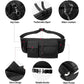 Large Waterproof Black Waist Bag Fanny Pack For Men Women Belt Bag Pouch Hip Bum Chest Bags with Adjustable Strap, Premium Lightweight Fanny Pack For Gym Fitness Workout Travel Work Commuting