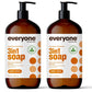 Everyone 3-in-1 Soap, Body Wash, Bubble Bath, Shampoo, 32 Ounce (Pack of 2), Citrus and Mint, made with Essential Oils for Men and Women