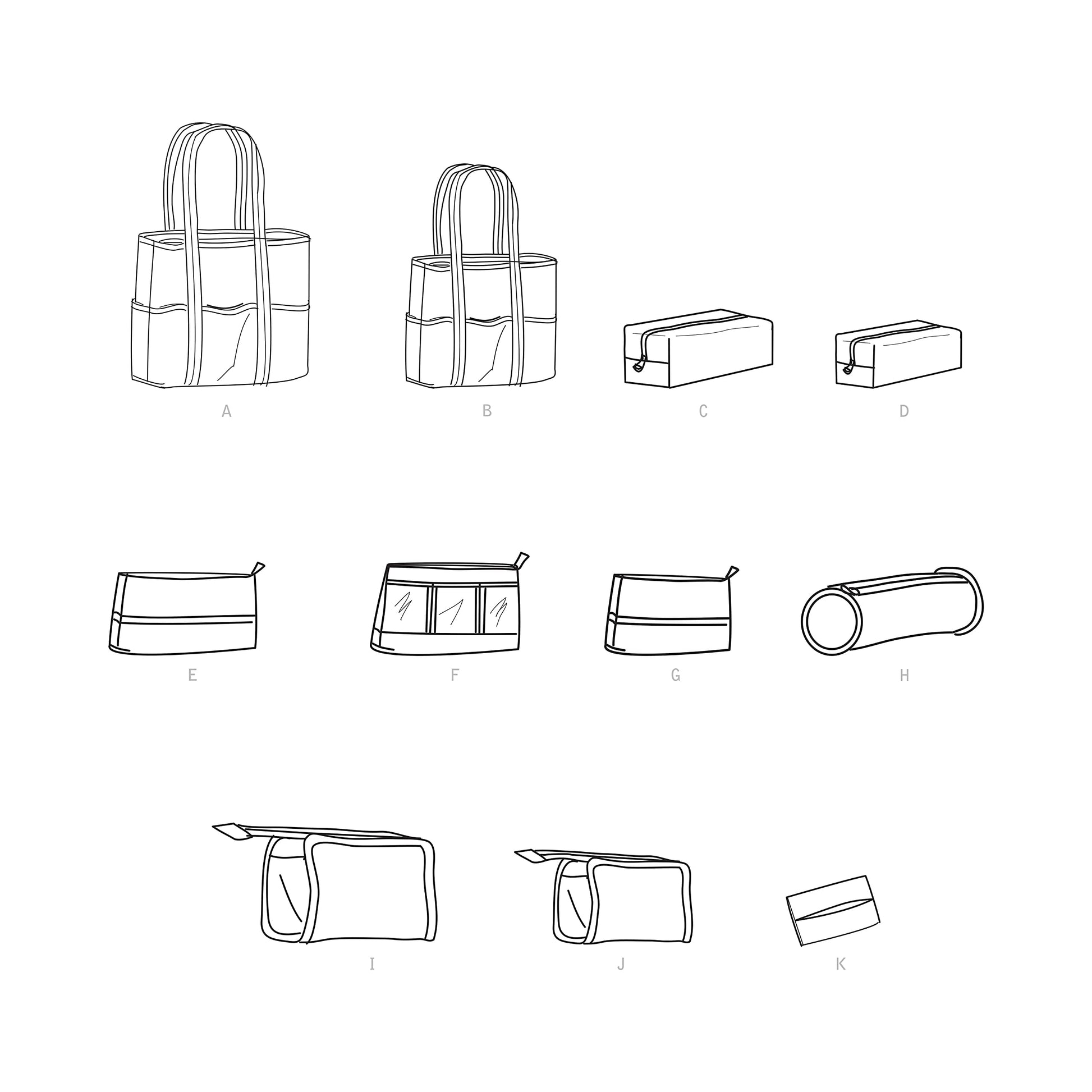 Buy now Simplicity Assorted Size Cosmetic Tote Bag Packet, Code 9310 Sewing Pattern, One, White at indiglob india