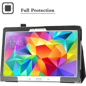 Samsung Tab S 10.5 T800 Case,Bige PU Leather Folio 2-Folding Stand Cover for 10.5" Samsung Galaxy Tab S 10.5 Sm-t800 Sm-t801 Sm-t805 t807 Tablet,Black