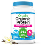 Buy now Orgain Organic Vegan Protein + 50 Superfoods Powder, Vanilla Bean - 21g Plant Based Protein, 8g Prebiotic Fiber, No Lactose Ingredients, Gluten Free, No Added Sugar, Non-GMO, 2.02 lb at indiglob india