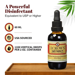Buy now J.CROW'S® Lugol's Solution of Iodine 2% 2 oz (3 Bottles) – Premium Iodine & Potassium Iodide Liquid, Gluten &, Alcohol-Free Natural Brine Extract, No Expiration at indiglob india