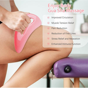 AICNLY Large Gua Sha Massage Tool, Lymphatic Drainage Massager, Muscle Scraping Massage Tools, Body Sculpting Anti Cellulite Tools for Man and Women (Pink)