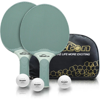 Senston Table Tennis Rackets Set, Professional Table Tennis Racket with 3 Balls, Composite Rubber Ping Pong Paddle Set
