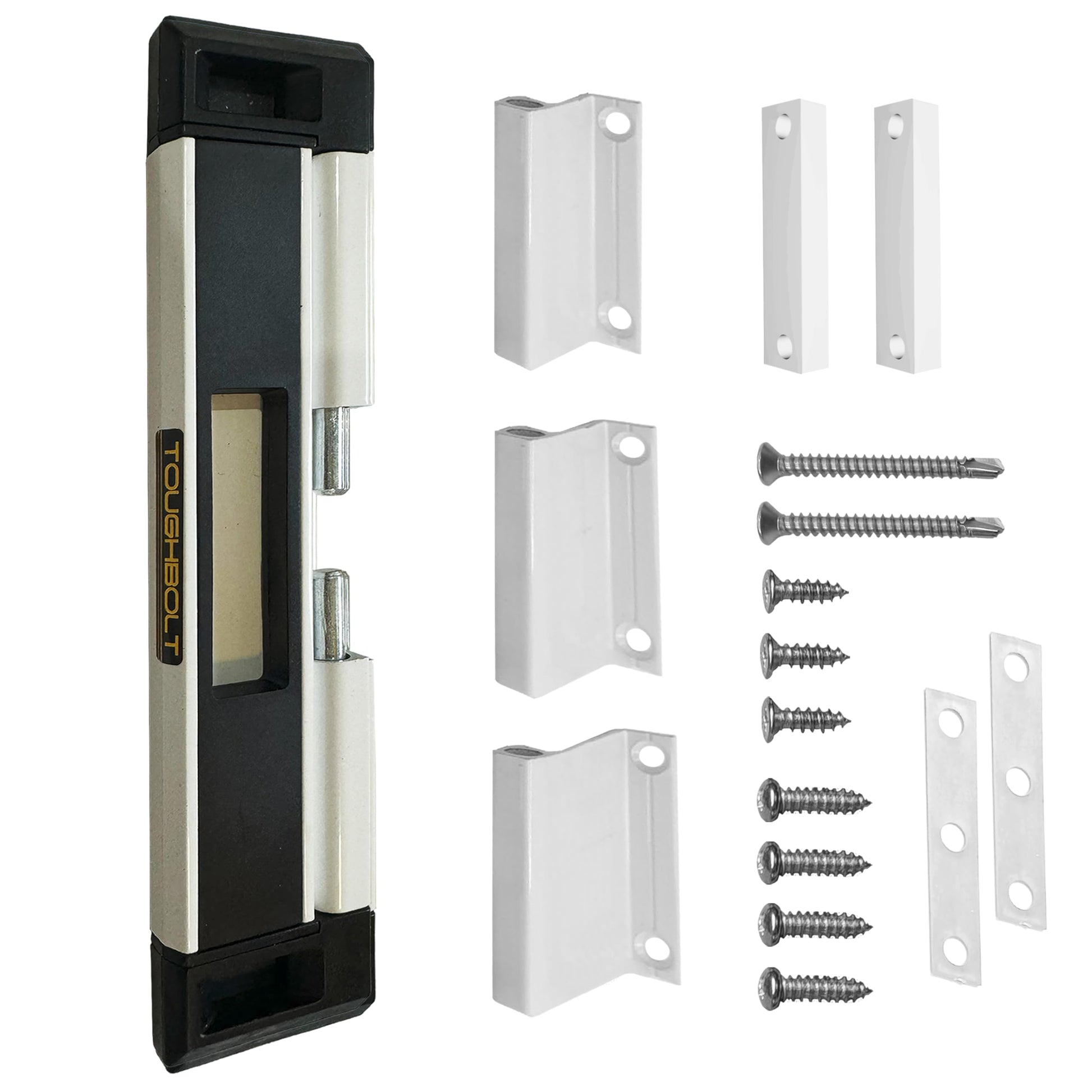 Buy now 2-Pack TOUGHBOLT Double Deadbolt Sliding Patio Door, Child Safety, Home Security Lock with 3-Receiver Latches Included - Installation Required 1 Black White at indiglob india
