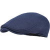 Men Cotton Newsboy Cap Soft Fit Cabbie Hat - Navy Blue