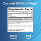 Jarrow Formulas® Extra Virgin Coconut Oil 1,000 mg, Dietary Supplement, Made with Organic Extra Virgin Coconut Oil, 120 Softgels, 120 Day Supply