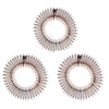 3Pieces Flexible Plastic Circular Stretch Hair Combs, Headband Hairband Holder for Women Girls - Brown with diamond
