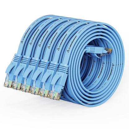 Cat 6 Ethernet Cable 3ft (6 Pack) (at a Cat5e Price but Higher Bandwidth) Flat Internet Network Cable - Cat6 Ethernet Patch Cable Short - Black Computer Cable with Snagless RJ45 Connectors