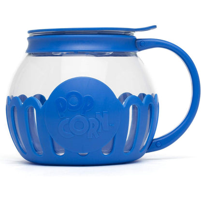 Ecolution Patented Micro-Pop Microwave Popcorn Popper with Temperature Safe Glass, 3-in-1 Lid Measures Kernels and Melts Butter, Made Without BPA, Dishwasher Safe, 1.5-Quart, Yellow