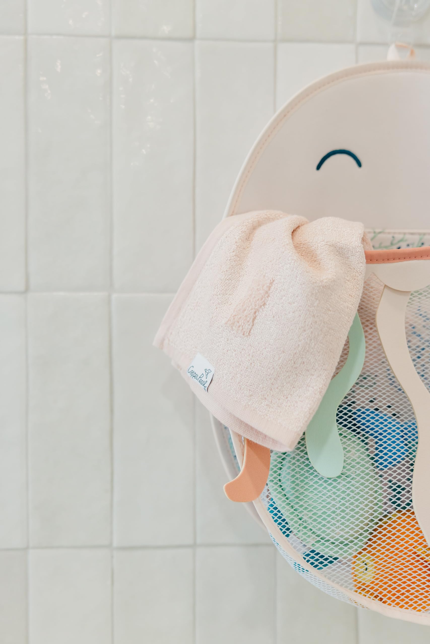 Buy now Copper Pearl Oceana Bath Toy Organizer with Suction Cups Extra-Large Mesh Bath Toy Holder for Bathtub, Quick-Dry Bath Toy Storage Net, Convenient Bath Toy Net for Tub - Cora at indiglob india
