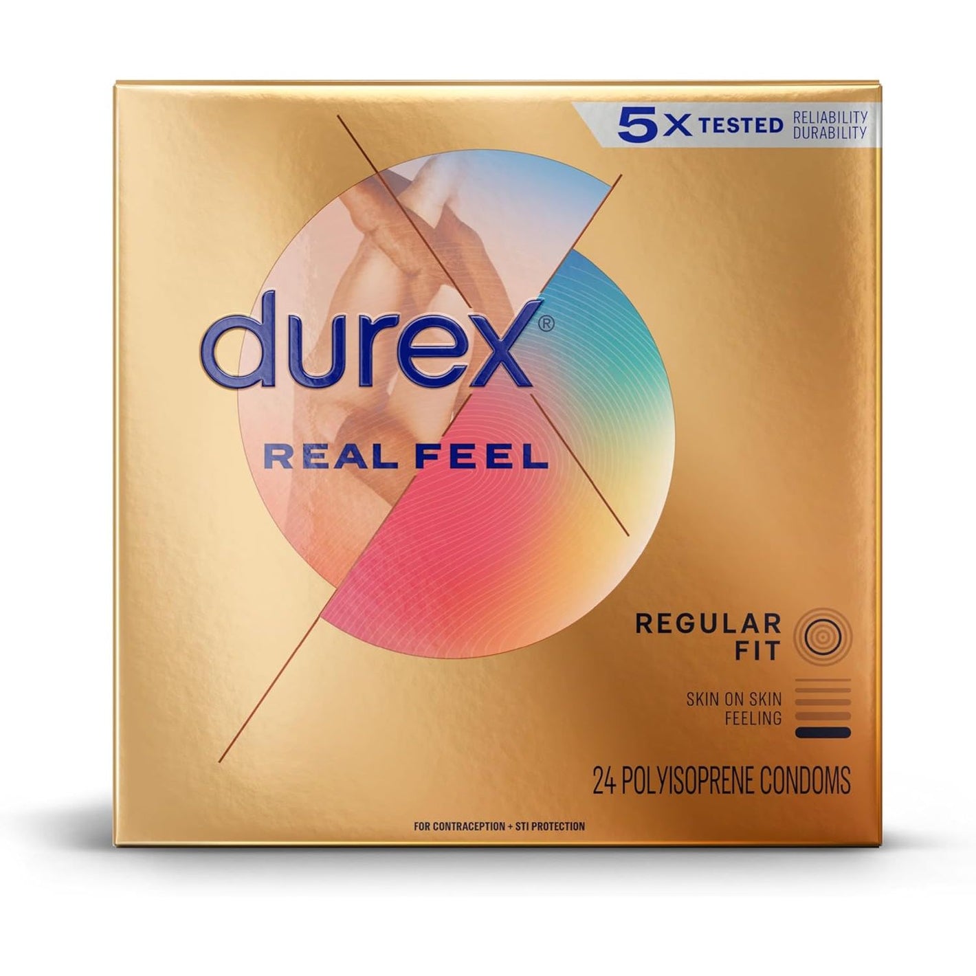 Avanti Bare Real Feel Lubricated Condoms, Regular Fit, 24 Count, Non Latex Condoms for Men with Natural Skin on Skin Feeling (Packaging May Vary)
