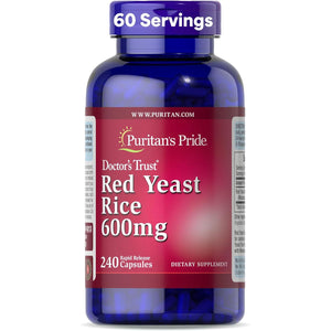 Puritan's Pride Doctors Trust® Red Yeast Rice 600mg, Dietary Supplement, 240 Rapid Release Capsules