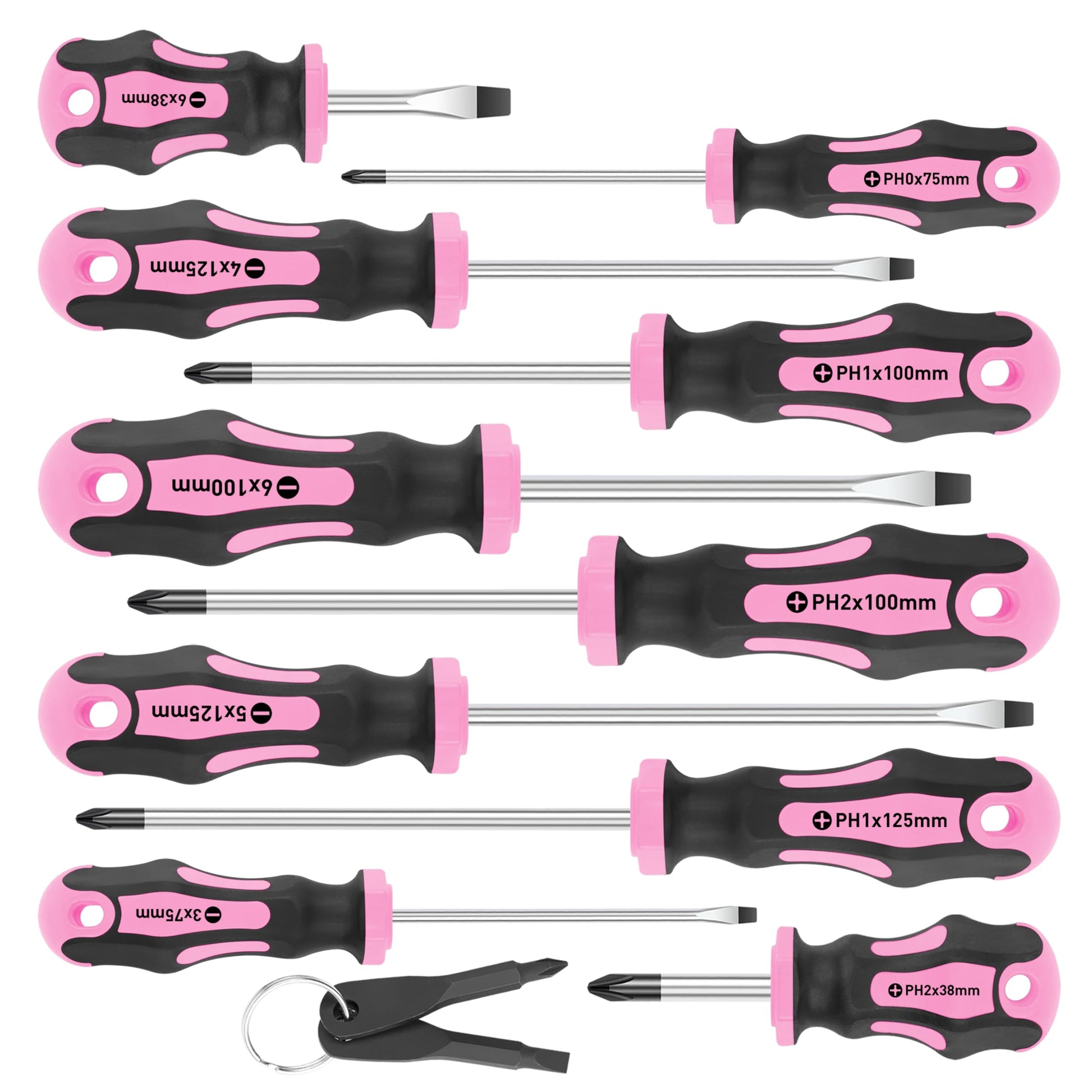 Buy now Amartisan 10-Piece Magnetic Screwdrivers Set, 5 Phillips and 5 Slotted Tips Professional Cushion Grip Screwdriver Set 10-Piece Screwdrivers Set (Pink) at indiglob india