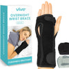 Vive Night Wrist Splint Brace - Left, Right Hand Sleep Support Wrap - Breathable & Lightweight Cushion Compression Arm Stabilizer for Carpal Tunnel, Men, Women, Kids, Tendonitis, Sports Pain - Black